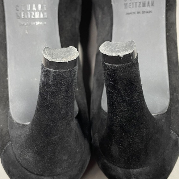 Stuart Weitzman Shoes Womens 7 black suede heels designer classic - Picture 9 of 13